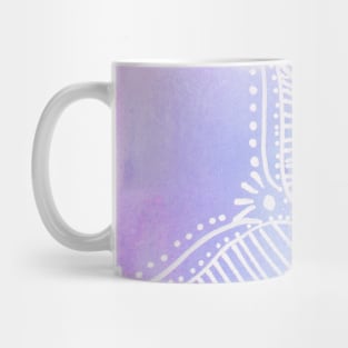 Doodled mandala on watercolor background - lilac Mug